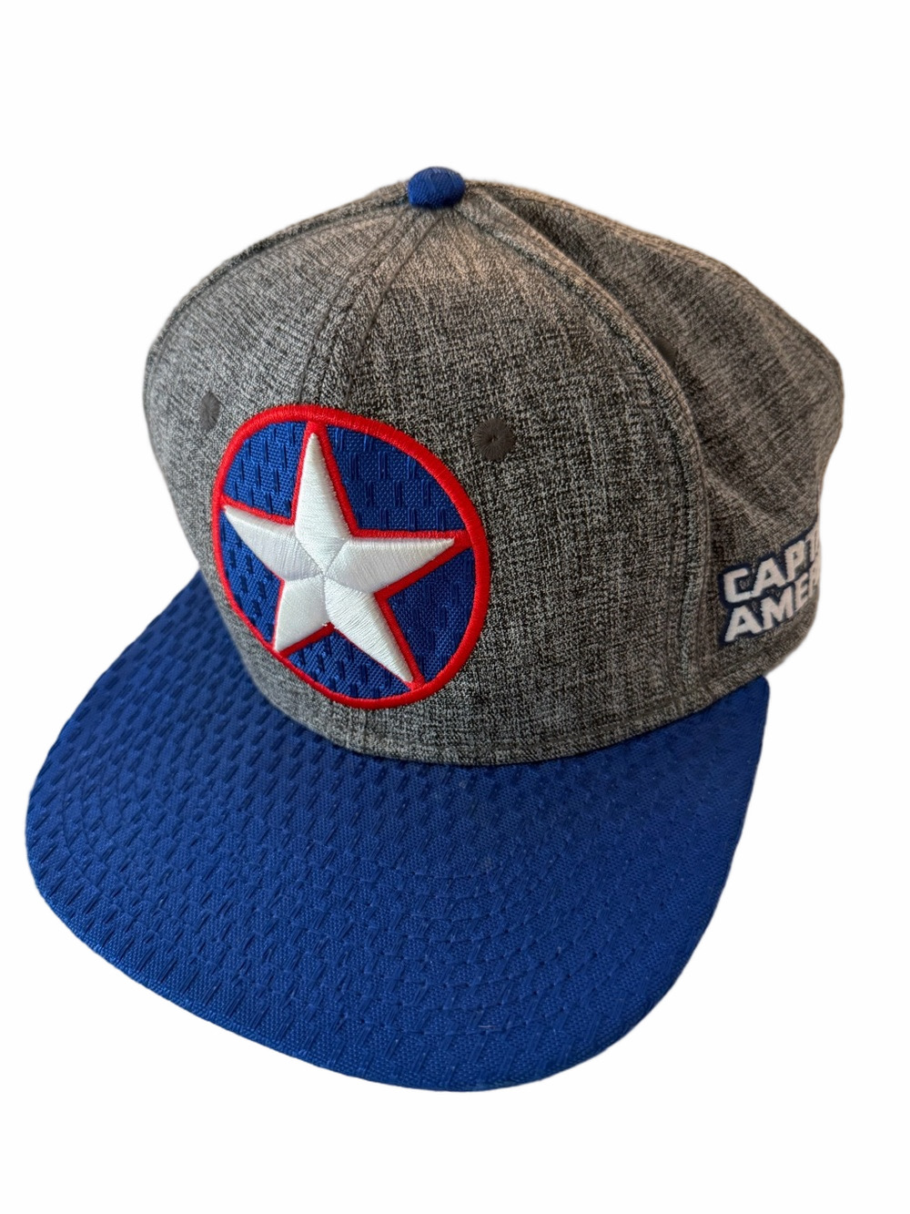Marvel Captain America Winter Soldier Adult Grey & Blue Star Snapback Hat